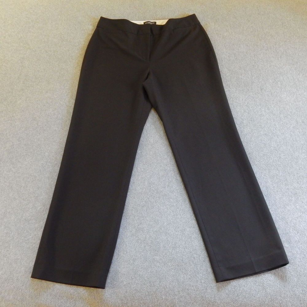 Liz Claiborne Women Pants 8S Black W32 L38 Audra Straight Wide Leg Office Career